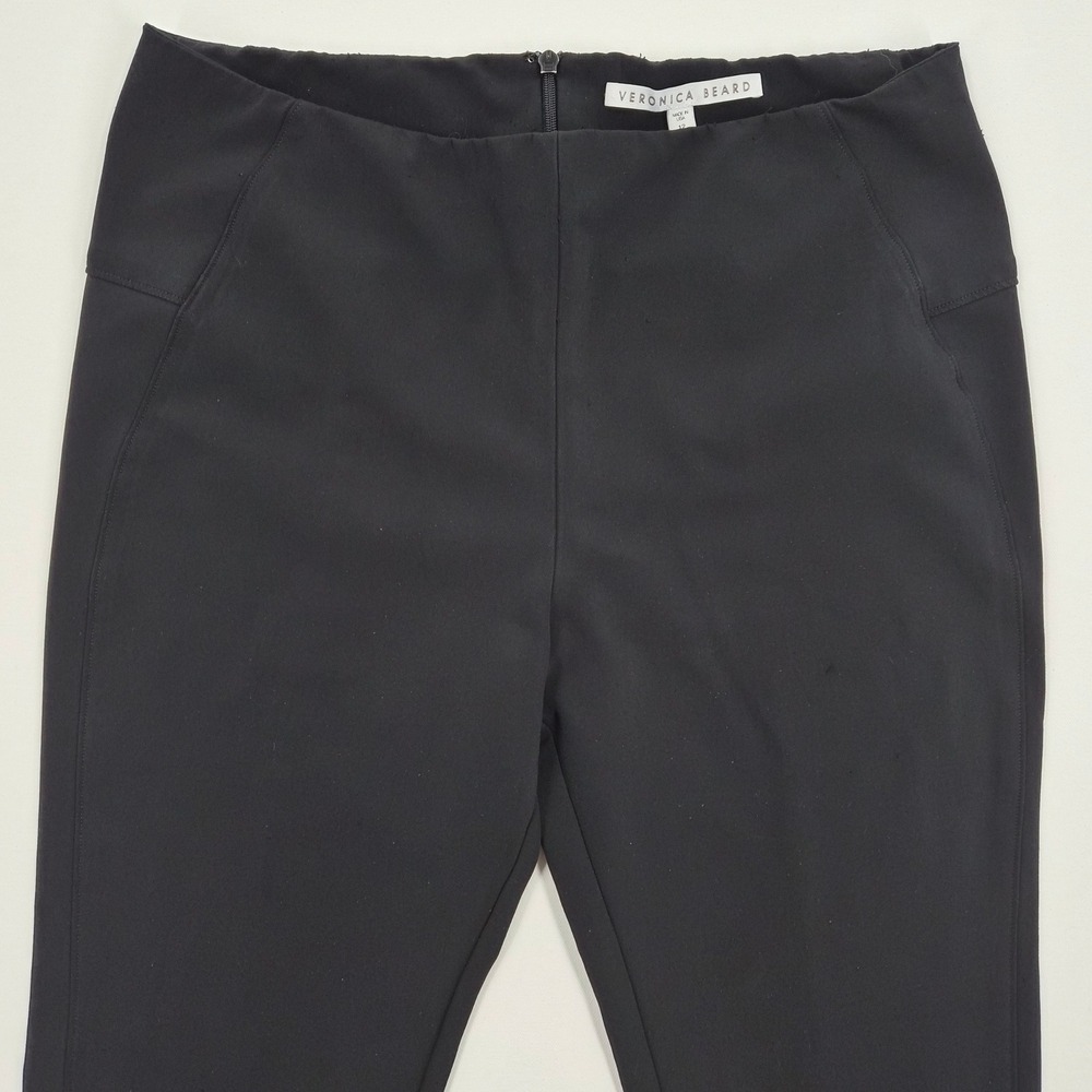 Veronica Beard Black Scuba Knit High Rise Slim Tailored Trousers Pants Womens 12 - Picture 3 of 11